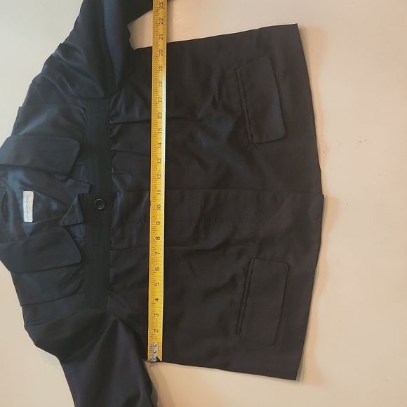 DRIES VAN NOTEN Black Finely Textured Silk Cropped Jacket Sz 42 (8) - Picture 11 of 11